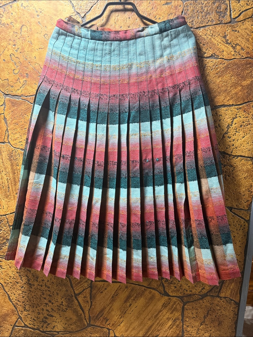 Vintage Sportrite Pleated Multi-Color Women's Skirt waist 14”